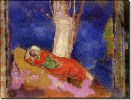 Женщина, спящая под деревом - Редон, Одилон