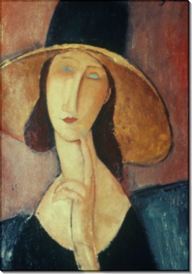 Портрет женщины в большой шляпке - Модильяни, Амадео