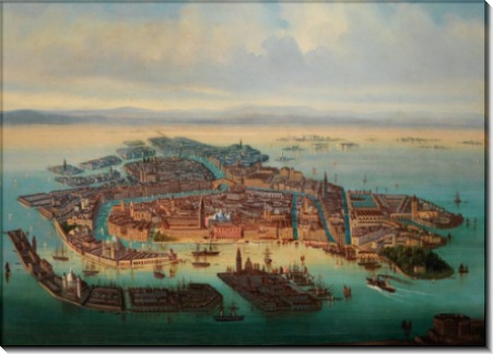 Вид Венеции с высоты птичьего полета, около 1890 года