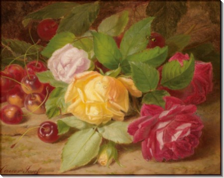 Картина «Розы и вишни» - Лауэр, Йозеф