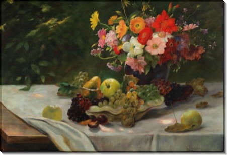 Натюрморт с цветами и фруктами - Забелицкий, Алоис