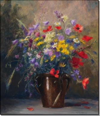 Букет летних цветов в керамическом кувшине - Гёбль-Валь, Камилла