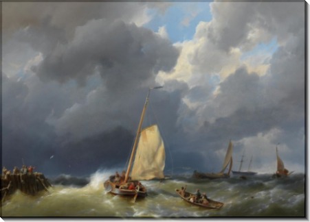 Рыбацкие лодки в шторм - Куккук, Херманус 