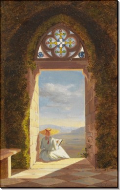 Ольга фон Мольтке, рисующая пейзаж у замка Ортенберг - Беркхольц, Александра фон
