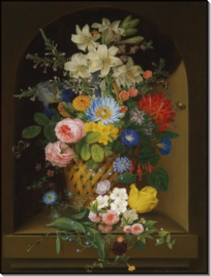 Букет цветов в корзине с бабочками - Фидлер, Антон