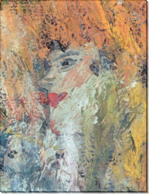 Лицо женщины (реверс картины Любитель абсента) - Пикассо, Пабло
