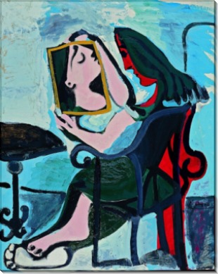 Женщина с зеркалом - Пикассо, Пабло