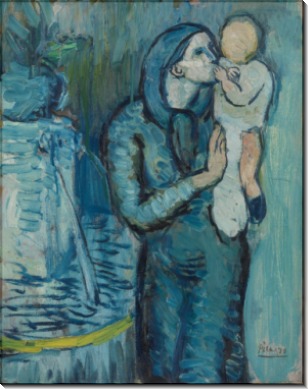 Мать с ребенком у фонтана - Пикассо, Пабло