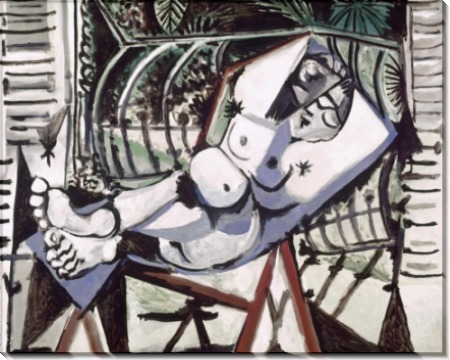 Обнаженная на фоне сада - Пикассо, Пабло