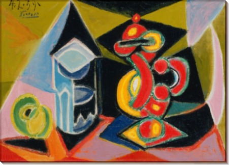 Натюрморт со стаканом и фруктом - Пикассо, Пабло