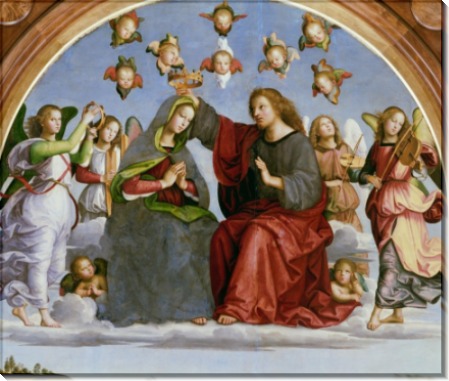 Алтарь Одди (навершие) - Коронование Девы Марии - Рафаэль, Санти