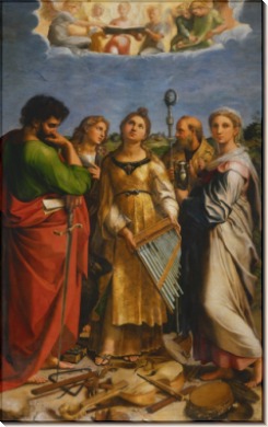 Святая Цецилия со святыми Павлом, Иоанном Богословом, Августином и Марией Магдалиной - Рафаэль, Санти