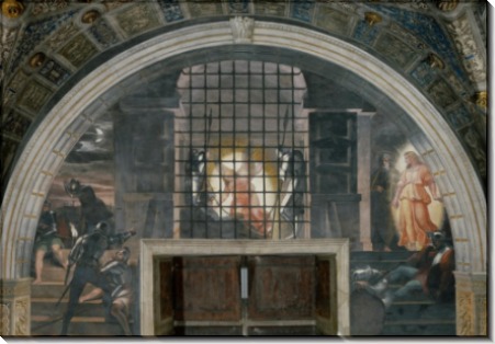 Станца Илиодора: Освобожюдение святого Петра из темницы - Рафаэль, Санти