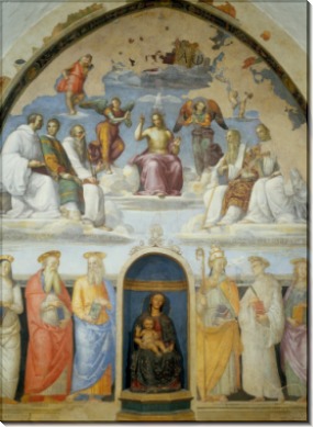 Святая Троица с шестью святыми бенедиктинцами и шестью другими святыми - Рафаэль, Санти