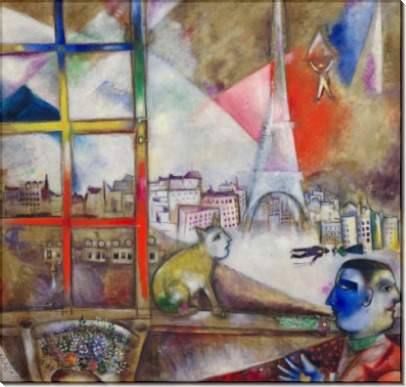Вид на Париж из окна - Шагал, Марк Захарович