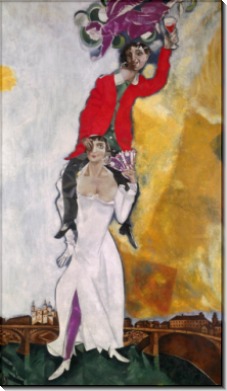Двойной портрет с бокалом вина - Шагал, Марк Захарович