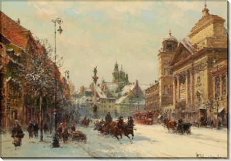 Вид Варшавы зимой - Хмелинский, Владислав