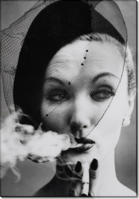 Сигарета и вуаль, Вог, Париж, 1958 - Кляйн, Вильям
