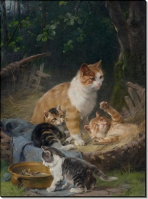 Котята, играющие в корзинке - Адам, Юлиус