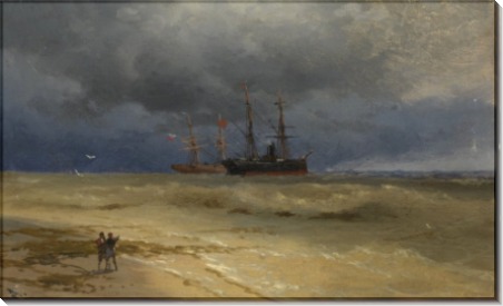 Два корабля, стоящие у берега - Айвазовский, Иван Константинович