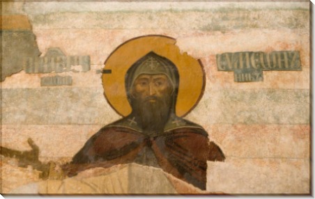 Фреска в Преображенском монастыре, Ярославль, лик святого