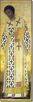 Деисусный чин (Владимир, Успенский собор, 1408) 9. Св.Иоанн Златоуст - Рублев, Андрей