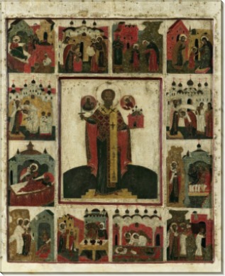 Св.Николай Можайский с житием (ок.1600)