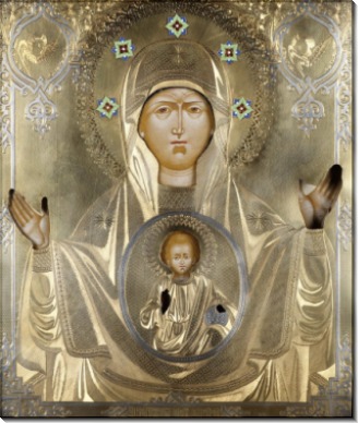 Икона Б.М. Знамение (Палех) (XIX век)