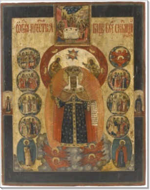 Икона Б.М. Всех скорбящих радость (XVIII век) (54 x 43 см)