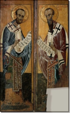 Святые Иоанн Златоуст и Василий Великий, тверская школа, 1375-00. 112x70