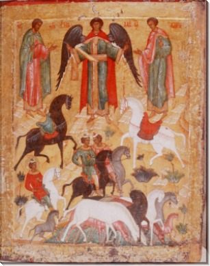 Святые Флор и Лавр, Новгородская школа, 15 век, 67х52