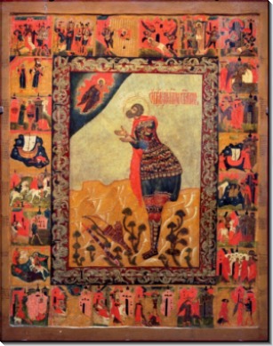 Святой Мина Котуанский с житием, 17 век, 121х95cм
