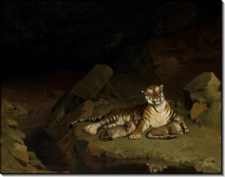 Тигрица с детенышами - Жером, Жан-Леон 