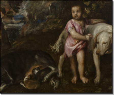 Мальчик с собаками - Тициан Вечеллио