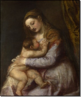 Мадонна, кормящая Младенца Иисуса - Тициан Вечеллио