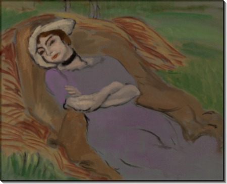 Лежащая женщина на фоне пейзажа - Матисс, Анри