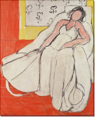 Девушка в белом на красном фоне - Матисс, Анри