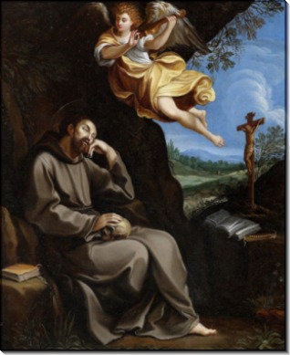 Святой Франциск и музицирующий ангел - Рени, Гвидо 