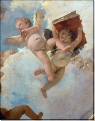 Ангел со свитками и путти с книгой, деталь - Тьеполо, Джованни Баттиста