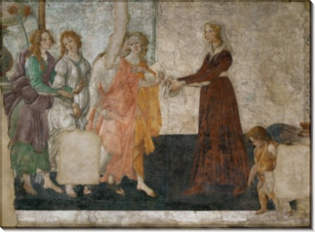Венера и три грации делают подарки невесте - Боттичелли, Сандро