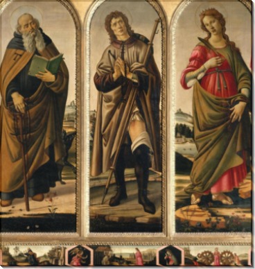 Триптих со святыми Антонием, Рохом и Екатериной Александрийской - Боттичелли, Сандро