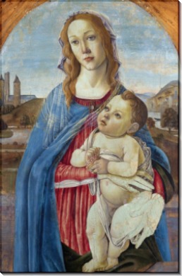 Мадонна с Младенцем на фоне пейзажа - Боттичелли, Сандро
