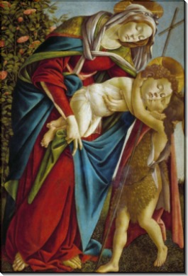 Мадонна с Младенцем и маленьким Иоанном Крестителем - Боттичелли, Сандро
