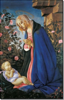 Мадонна, поклоняющаяся спящему Младенцу Христу - Боттичелли, Сандро