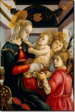 Мадонна с Младенцем и ангелами - Боттичелли, Сандро
