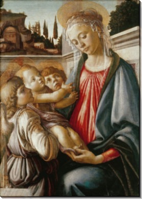 Мадонна с Младенцем и ангелами - Боттичелли, Сандро