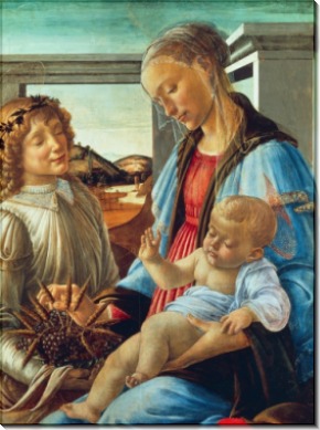 Мадонна с Младенцем и ангелом - Боттичелли, Сандро