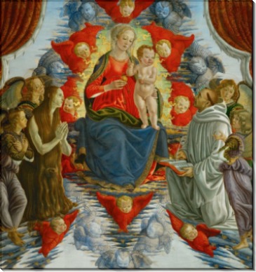 Мадонна с Младенцем, Мария Магдалина, святой Бернард и ангелы - Боттичелли, Сандро
