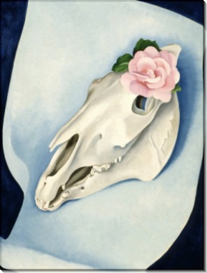 Лошадиный череп с розовой розой - О'Кифф, Джорджия