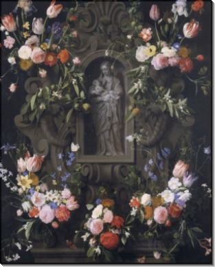 Мадонна с Младенцем в окружении цветочных гирлянд - Сегерс, Даниель